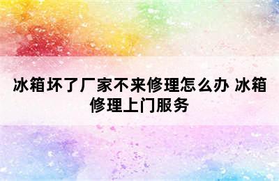 冰箱坏了厂家不来修理怎么办 冰箱修理上门服务